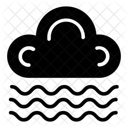 256x256 Cloud And Mist Icon Of Glyph Style