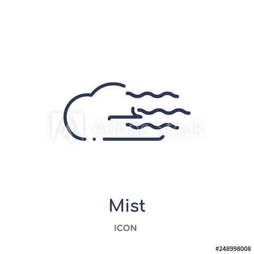 500x500 Mist Icon From Weather Outline Collection Thin Line Mist Icon