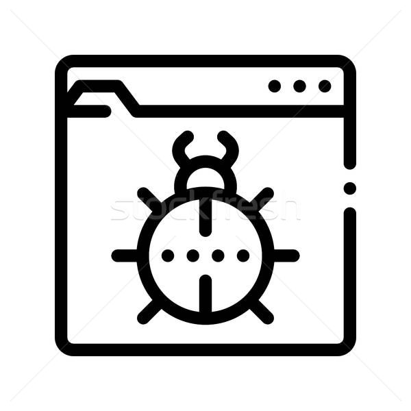 600x600 Beetle Bug Code Mistake Or Virus Vector Line Icon Vector