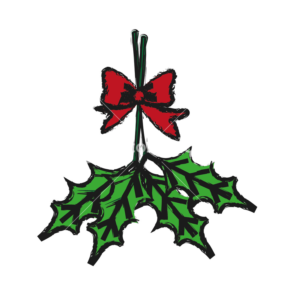 1000x1000 Mistletoe Icon Over White Background Vector Illustration Royalty