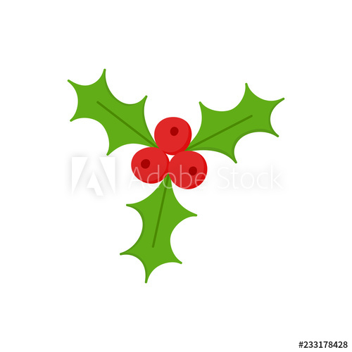 500x500 Christmas Mistletoe Vector Illustration Icon Festive, Seasonal