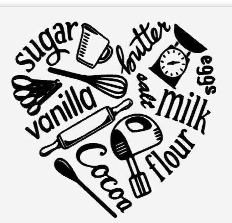 794x764 Kitchen Words Vinyl Decal Wall Art Stand Mixer Icon Decor Etsy