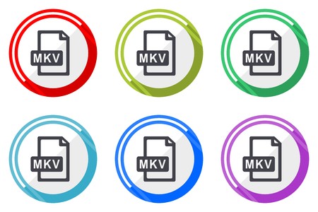 450x300 Mkv Vector Icon Set Colorful Flat Design Web Icons On White