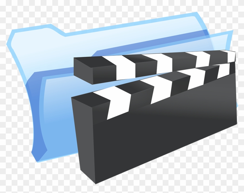 840x665 Icon Of A Computer Folder And A Movie Clapboard