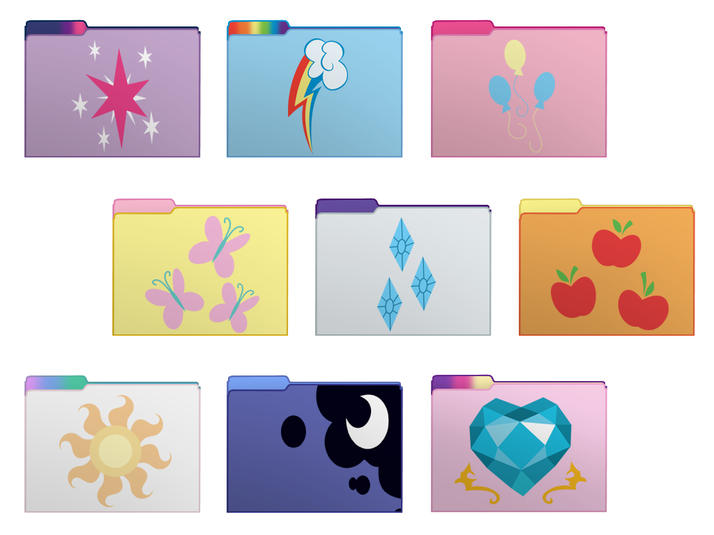 1024x768 My Little Pony Fim Set Computer Folder Icons