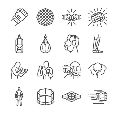 450x450 Mma Mixed Martial Arts Icon Set Royalty Free Vector Graphics