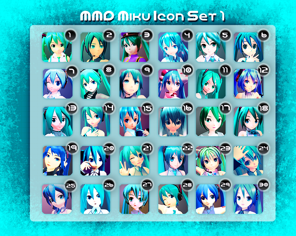 1000x800 Mmd Miku Icon Set