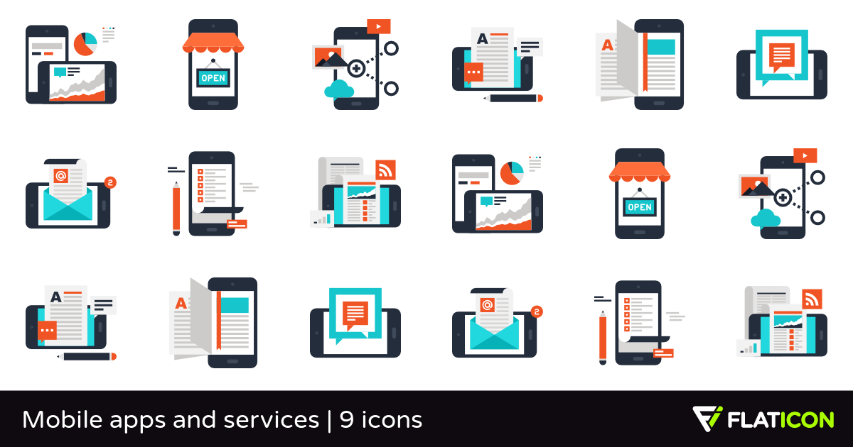 1200x630 Mobile Apps And Services Premium Icons