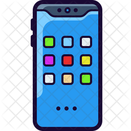 256x256 Mobile App Icon Of Colored Outline Style