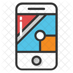 256x256 Mobile Navigation App Icon Of Colored Outline Style