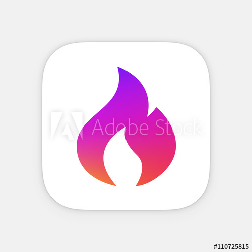 500x500 Fire App Icon Template Mobile Application Icon Vector Colorful