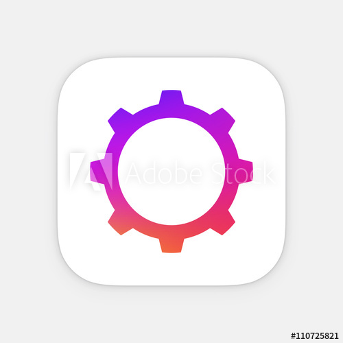 500x500 Gear Or Cog App Icon Template Mobile Application Icon Vector
