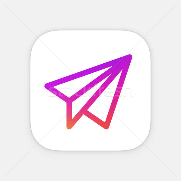 600x600 Airplane, Email App Icon Template Mobile Application Icon Vector