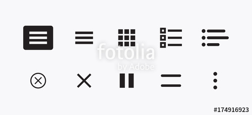 500x229 Set Of Burger Website Navigation Menu Icons Vector Set Of Ui