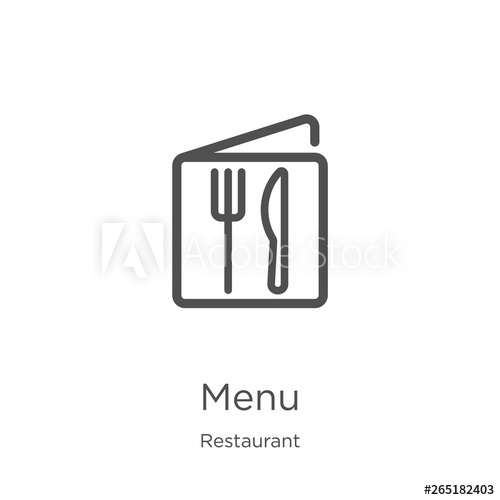 500x500 Menu Icon Vector From Restaurant Collection Thin Line Menu