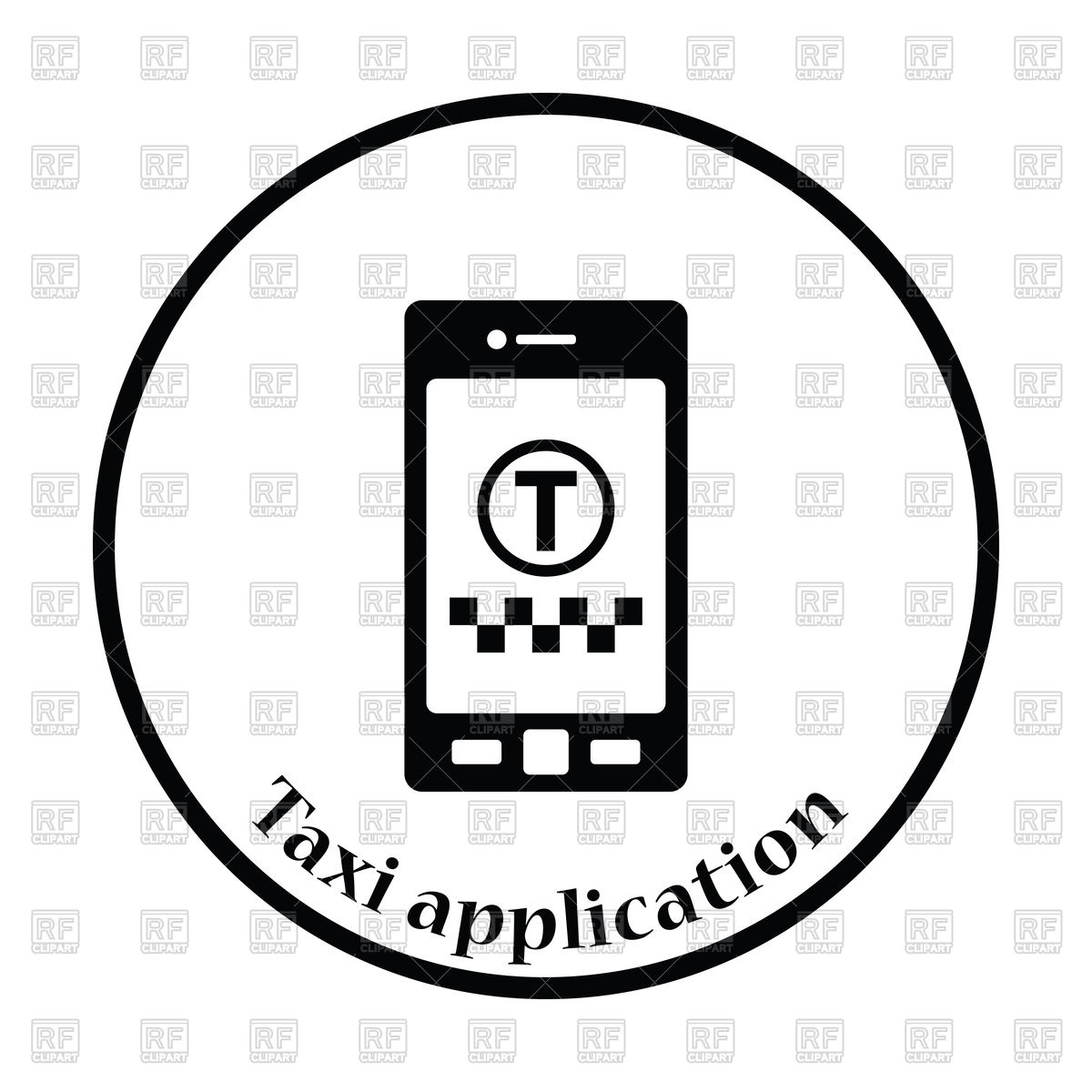 1200x1200 Taxi Service Mobile Application Icon Vector Image Of Signs