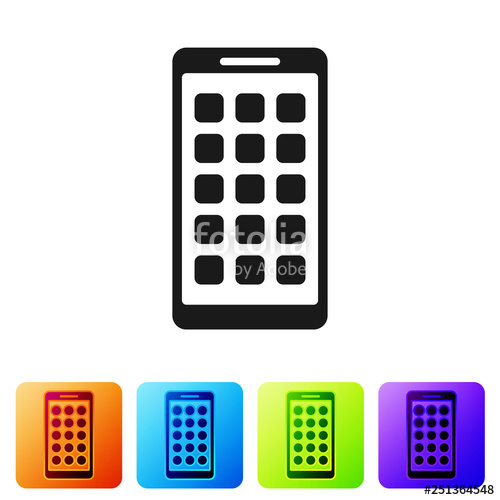 500x500 Grey Mobile Apps Icon Isolated On White Background Smartphone