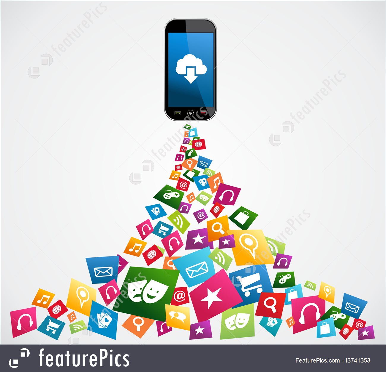 1300x1256 Illustration Of Smartphone Mobile Applications