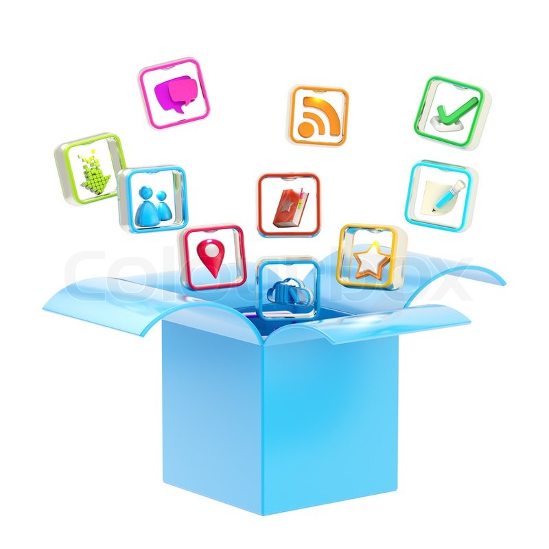 800x800 Mobile Application Icon Inside A Box Stock Image Colourbox