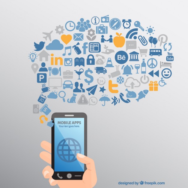 626x626 Mobile Phone Apps Icons Vector Premium Download