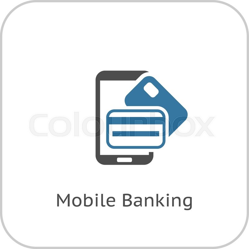 800x800 Mobile Banking Icon Flat Design Stock Vector Colourbox