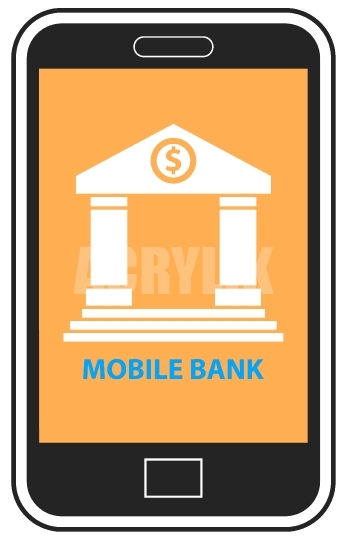 346x540 Mobile Banking On Cellphone Vector Icon