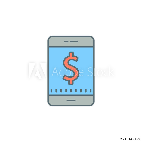 500x500 Mobile Banking Dusk Style Line Icon Element Of Banking Icon