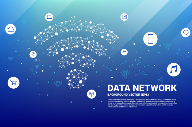 626x417 Polygon Mobile Data Icon Concept For Data Transfer Of Mobile
