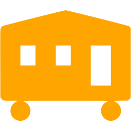 256x256 Orange Mobile Home Icon