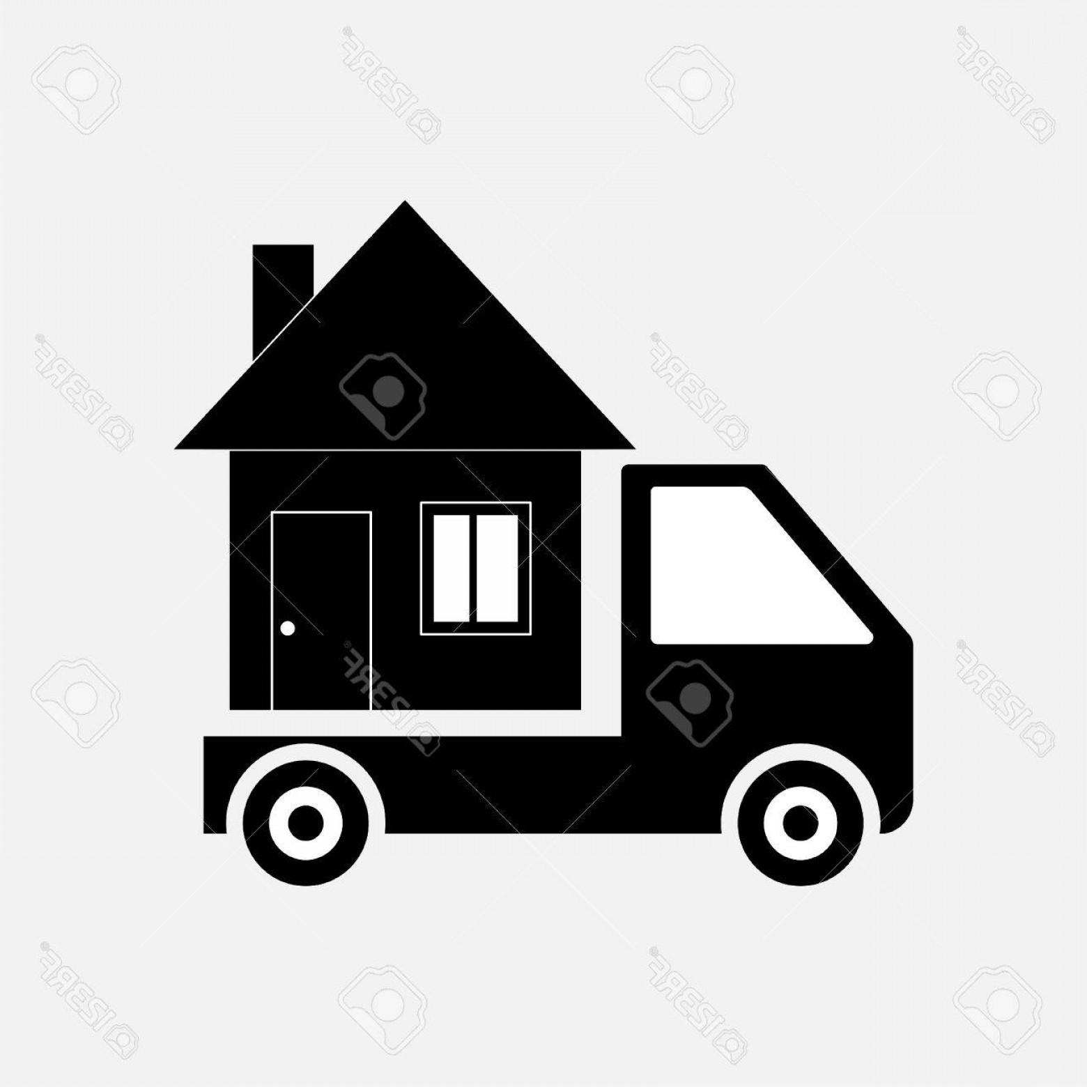 1560x1560 Photostock Vector Icon Moving Home Transportation Mobile Home