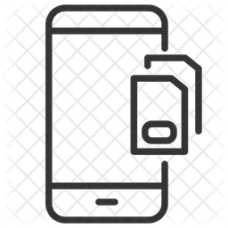 256x256 Dual Sim Mobile Icon Of Line Style