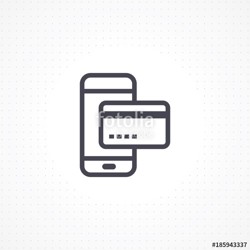 500x500 Mobile Payment Icon Vector Flat Line Illustration The Purchase