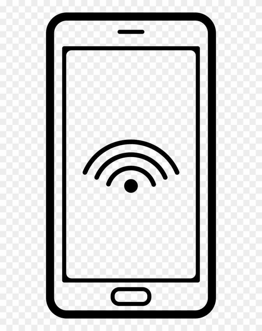 840x1060 Mobile Phone Outline With Wifi Connection Sign On Screen