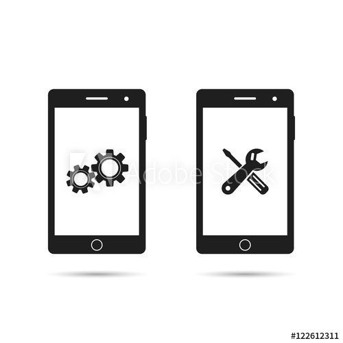 500x500 Mobile Phone Repair Icon Smartphone Repairing Logo Set Technical