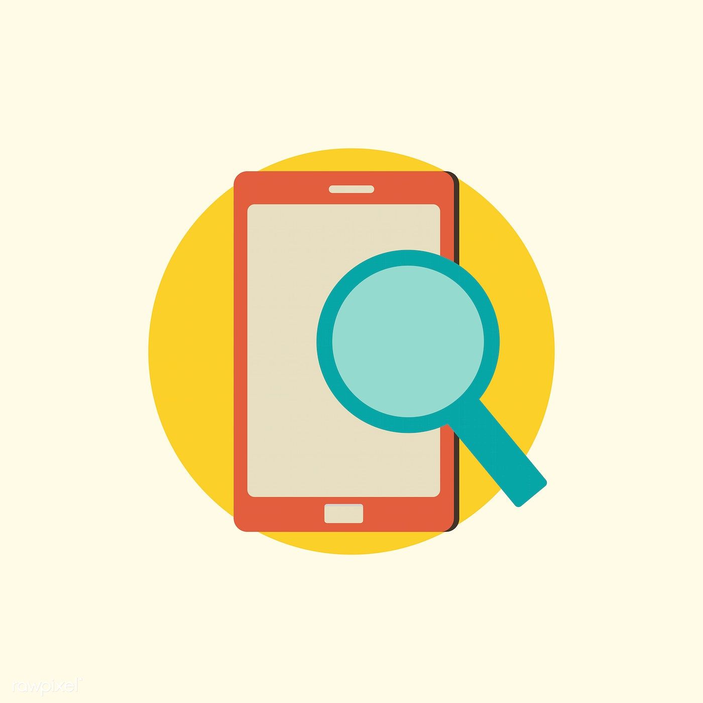 1400x1400 Illustration Of Search On Mobile Icon Free Image