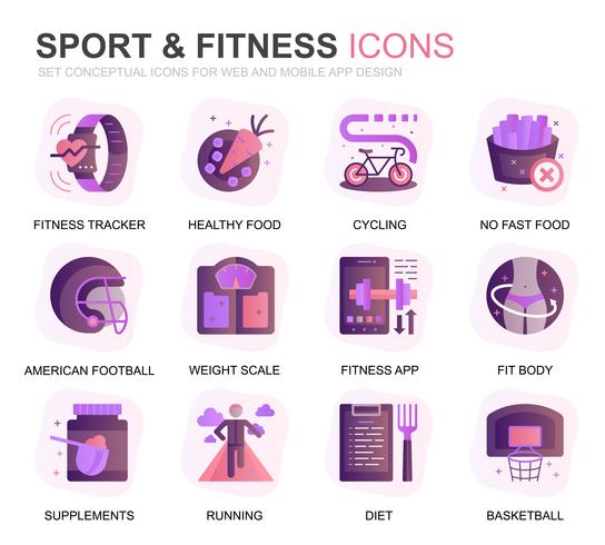 Modern Set Sport And Fitness Gradient Flat Icons For Website 544x490 Modern Set Sport And Fitness Gradient Flat Icons For Website