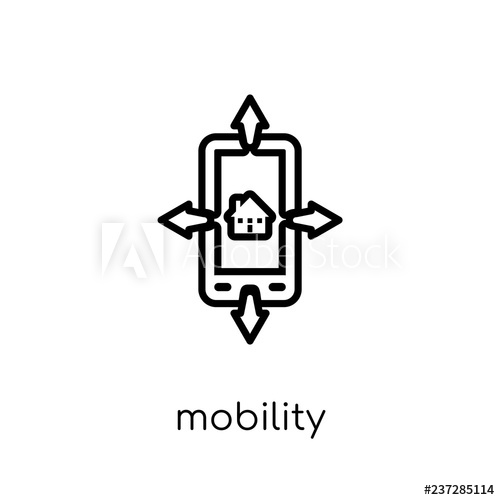 500x500 Mobility Icon Trendy Modern Flat Linear Vector Mobility Icon