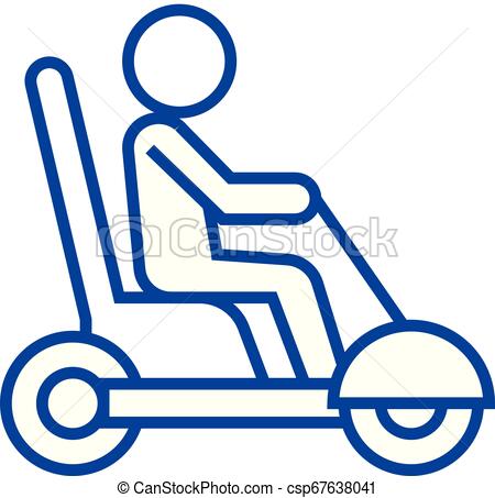 450x453 Mobility Scooter Line Icon Concept Mobility Scooter Flat Vector