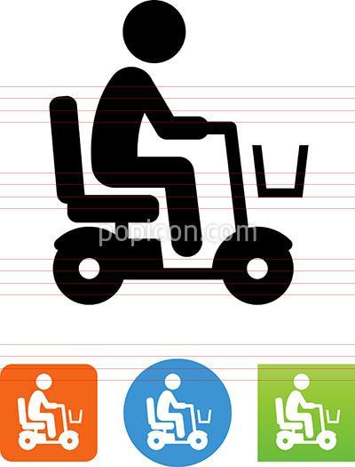 400x525 Male Senior Citizen Riding Mobility Scooter Icon