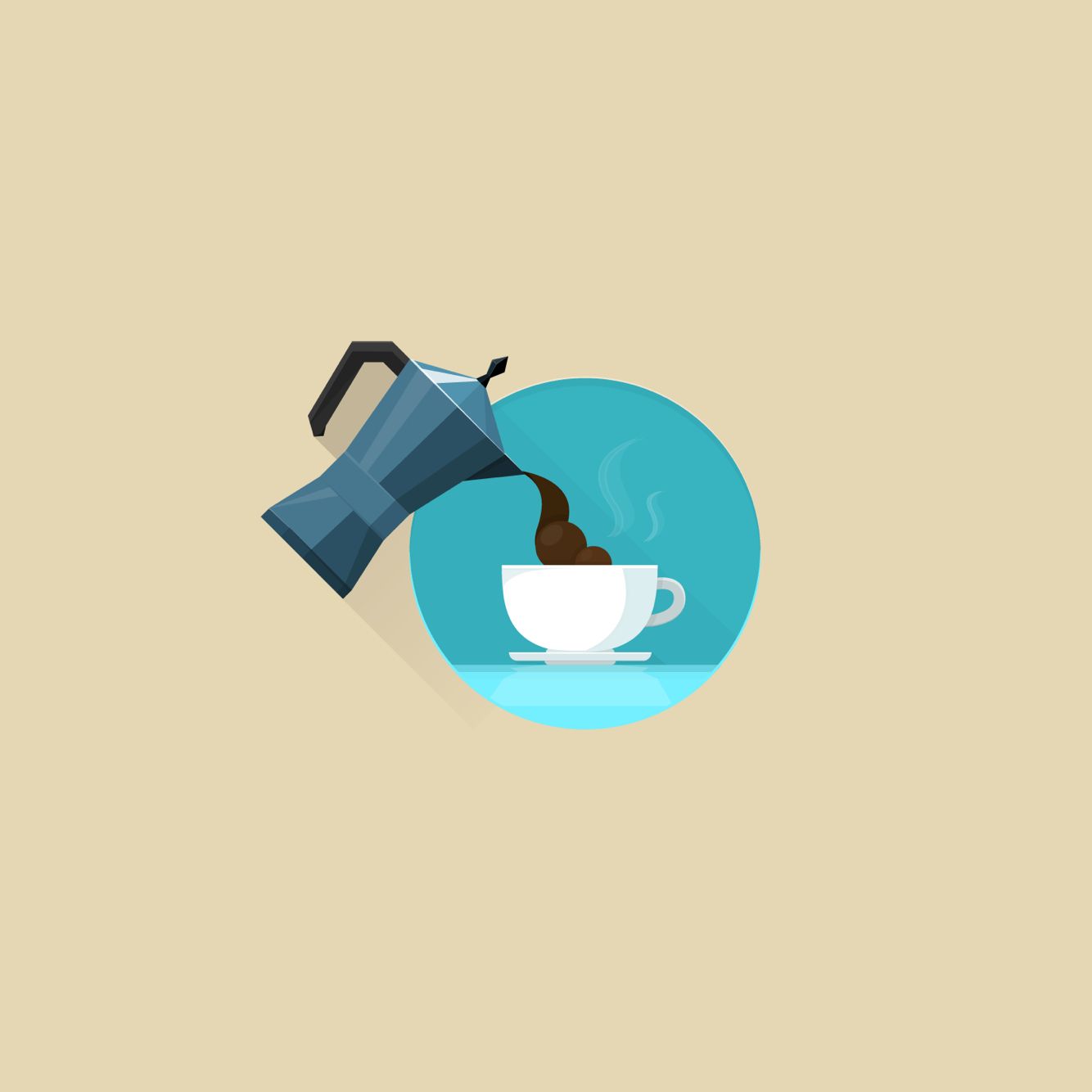 1334x1334 Coffee Moka Pot And Cup Icon Illustrations Art, Character