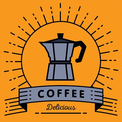 416x416 Vector Mocha Pot Icon With Linear Style Premium Clipart