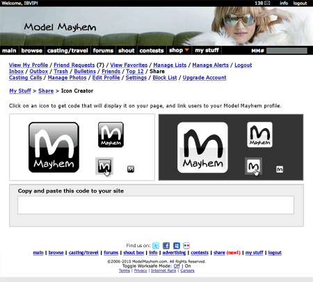 450x405 Model Mayhem Icons