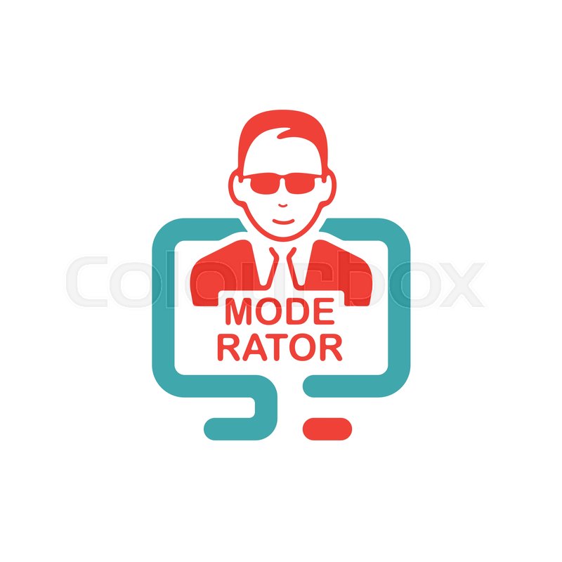 800x800 Red Moderator Sign On Pc Laptop Vector Stock Vector Colourbox