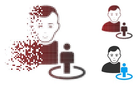 450x278 Vector Portal Moderator Icon In Dispersed, Pixelated Halftone