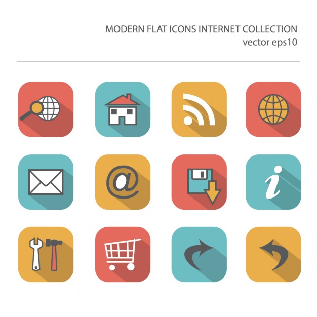 626x626 Flat Icon Of Internet Items Vector Free Download