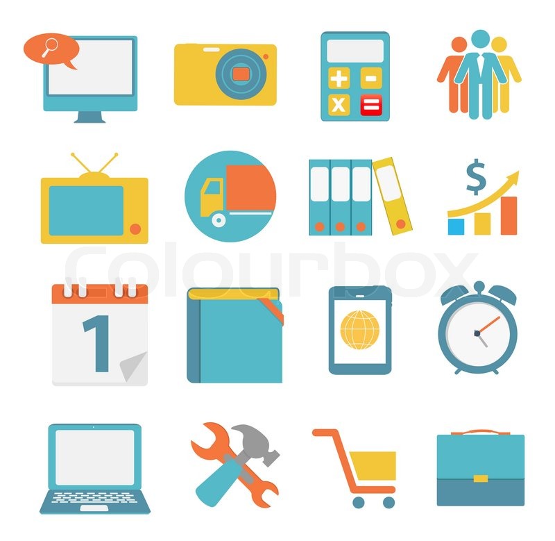 800x779 Modern Flat Icon Set For Web And Stock Vector Colourbox