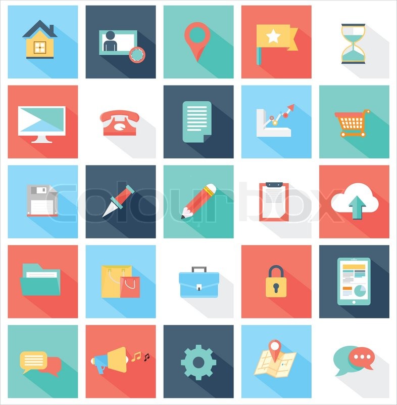 786x800 Modern Flat Icons Vector Collection Stock Vector Colourbox