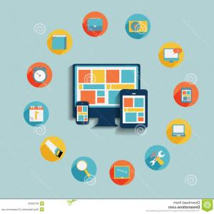 300x300 Stock Photo Modern Flat Icon Set Web Mobile Application Computer