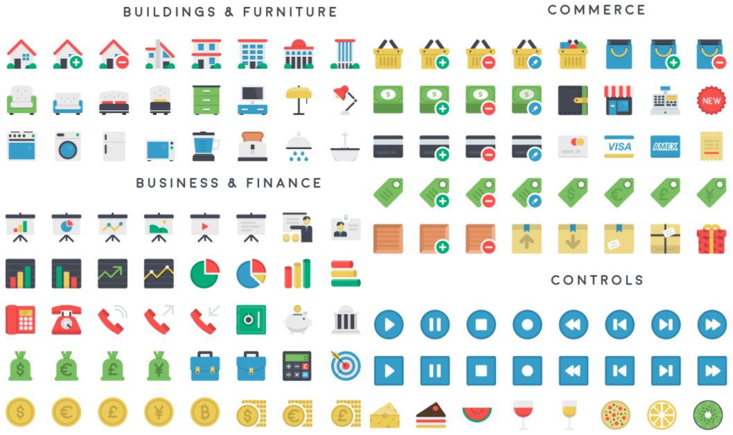 1058x628 Premium Flat Icons