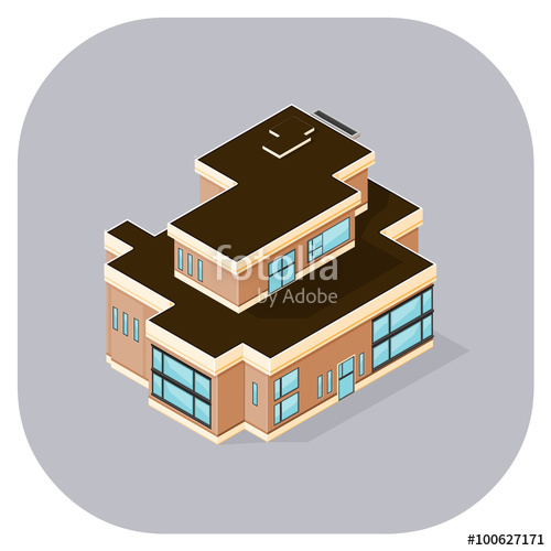 500x500 Isometric Vector Icon Illustration Of A House Generic Modern Home